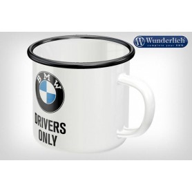 Enamel cup BMW Drivers Only from Nostalgic Art