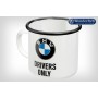 Enamel cup BMW Drivers Only from Nostalgic Art