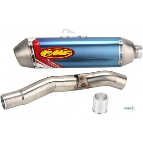 FACTORY 4.1 SLIP-ON MUFFLER STAINLESS STEEL & TITANIUM BLUE ANODIZED YAMAHA