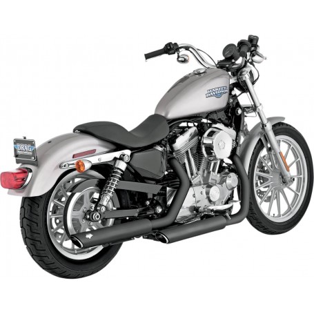 Vance & Hines 3" Round Twin Slash Slip-On Mufflers Black/Powder-Coated