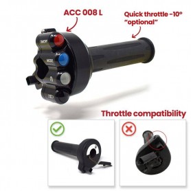 Throttle twist grip with integrated controls Racing JP ACC 008 L