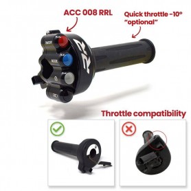 Throttle twist grip with integrated controls Racing JP ACC 008 RRL