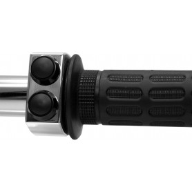 mo-SWITCH 2 PUSH-BUTTON 25.4 MM POLISHED HOUSING / BLACK BUTTONS