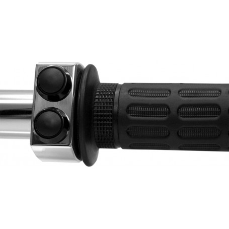 mo-SWITCH 2 PUSH-BUTTON 25.4 MM POLISHED HOUSING / BLACK BUTTONS