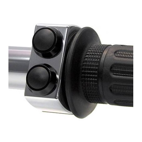 mo-SWITCH 3 PUSH-BUTTON 25.4 MM POLISHED HOUSING / BLACK BUTTONS