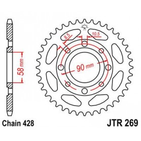 SPROCKET REAR 45T BLK