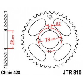 SPROCKET REAR 47T 428 BLK