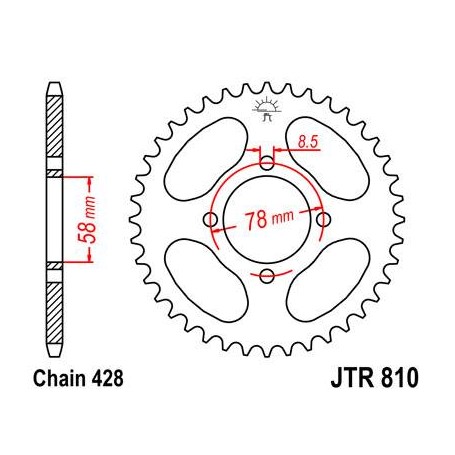 SPROCKET REAR 47T 428 BLK