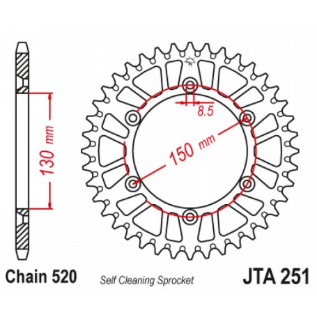 SPROCKET RL 50T YAM BLK