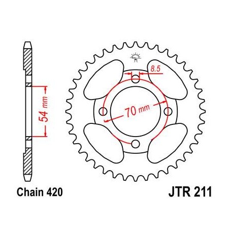 SPROCKET REAR 36T 420 BLK