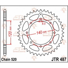 SPROCKET REAR 37T 520