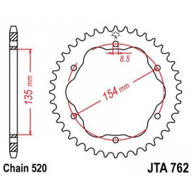 SPROCKET REAR 39T 520 ALU