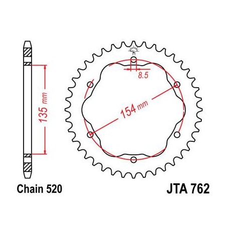 SPROCKET REAR 39T 520 ALU