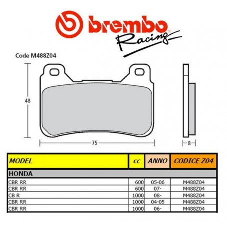 Brembo Racing Brake pad Z04 - M488Z04