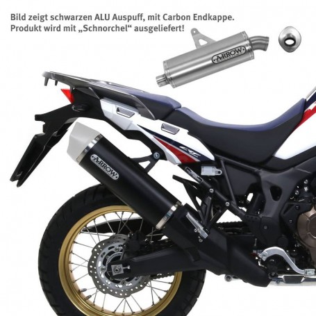 ARROW MAXI RACE TECH TERMINAL DARK ALU STEEL HONDA AFRICA TWIN ADV SPORTS 18-19