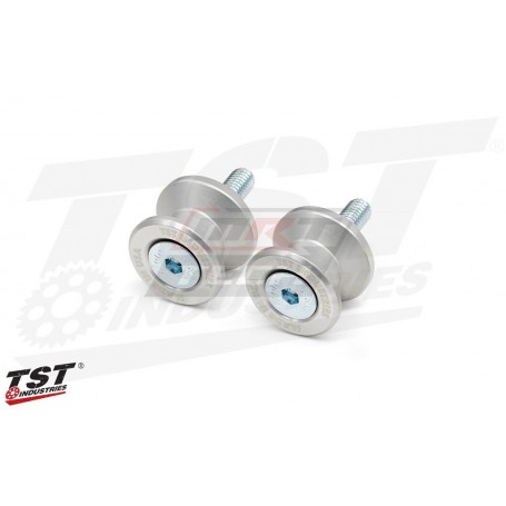 TST M6 Anodized Aluminum Swingarm Spools Silver