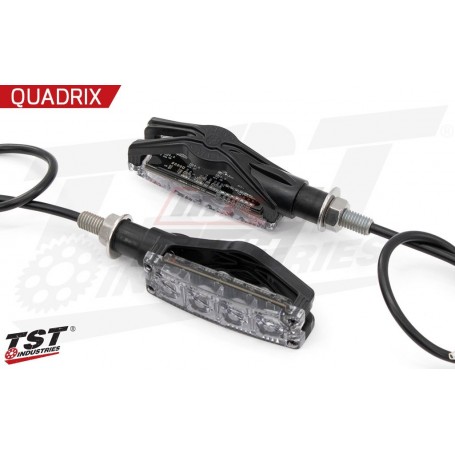 TST LED Rear Pod Turn Signal Bundle Universal Quadrix-D Light Smoke