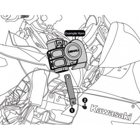 Denali SoundBomb Compact Horn Mount - Kawasaki Concours 1400 & GTR1400  08- 21